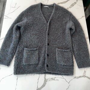 Zara Blue Button Down Cardigan With Pockets. Size L - XL. In Great Condition.